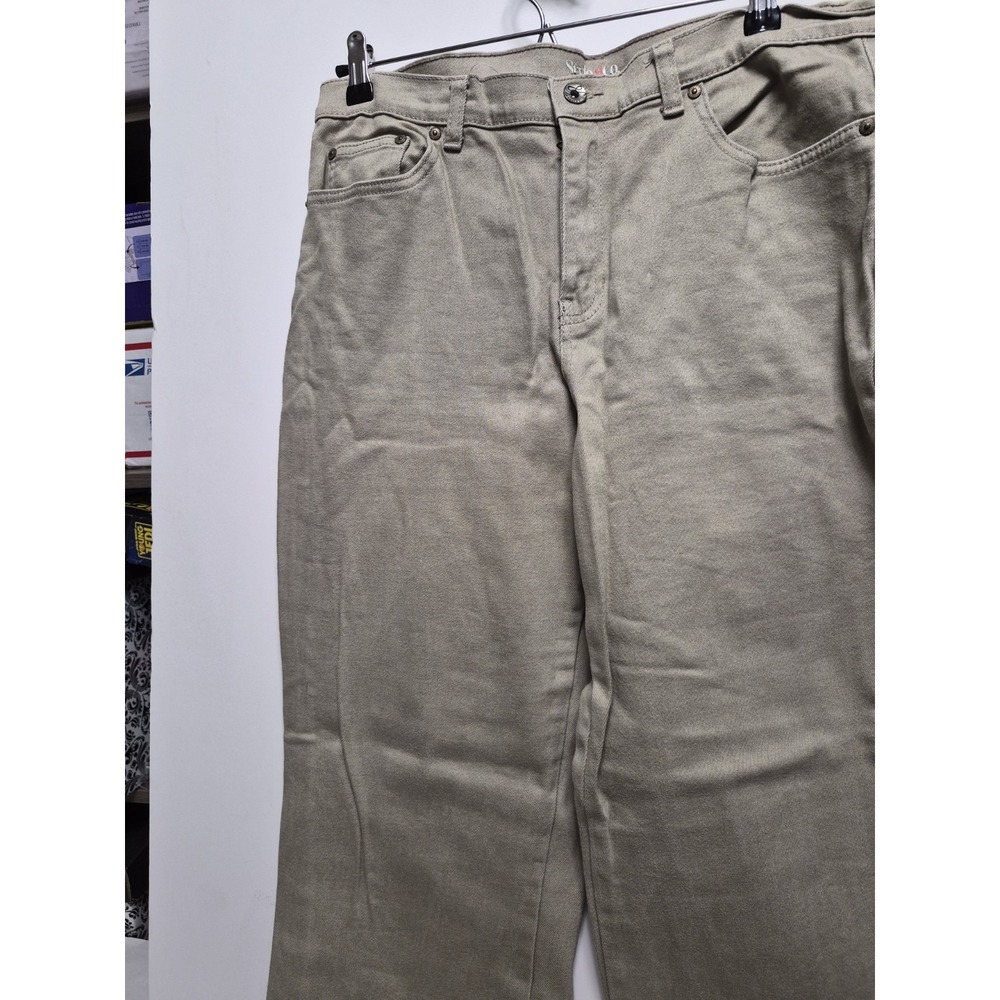 New Style & Co Jeans Womens Size12 Short Wide Leg Khaki Denim Cotton Tan Jeans